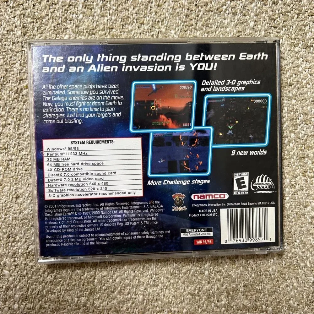 Galaga Destination Earth PC Hasbro Interactive Rated E for Everyone
